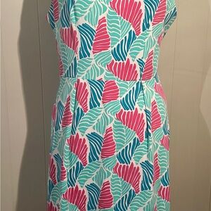 Tropical Leaf Print Britt Midi Dress